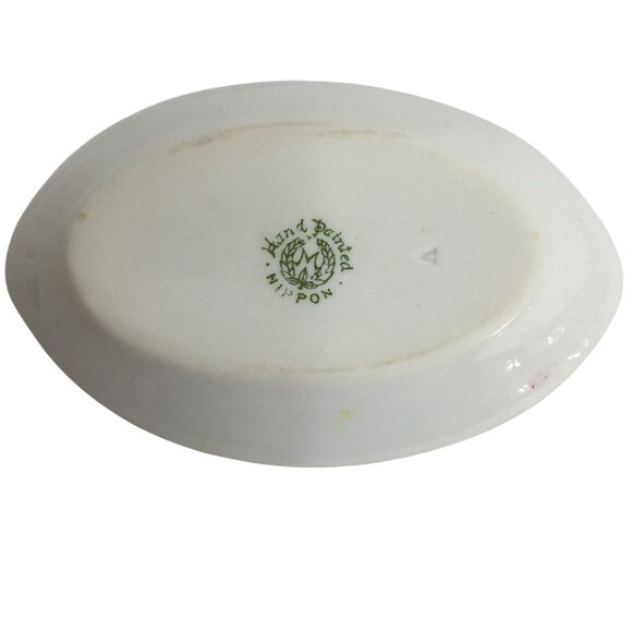 VTG (6) NORITAKE SALT CELLAR DIP Hand Painted Pink Flowers 22 K Gold Trim Nippon - Picture 7 of 10